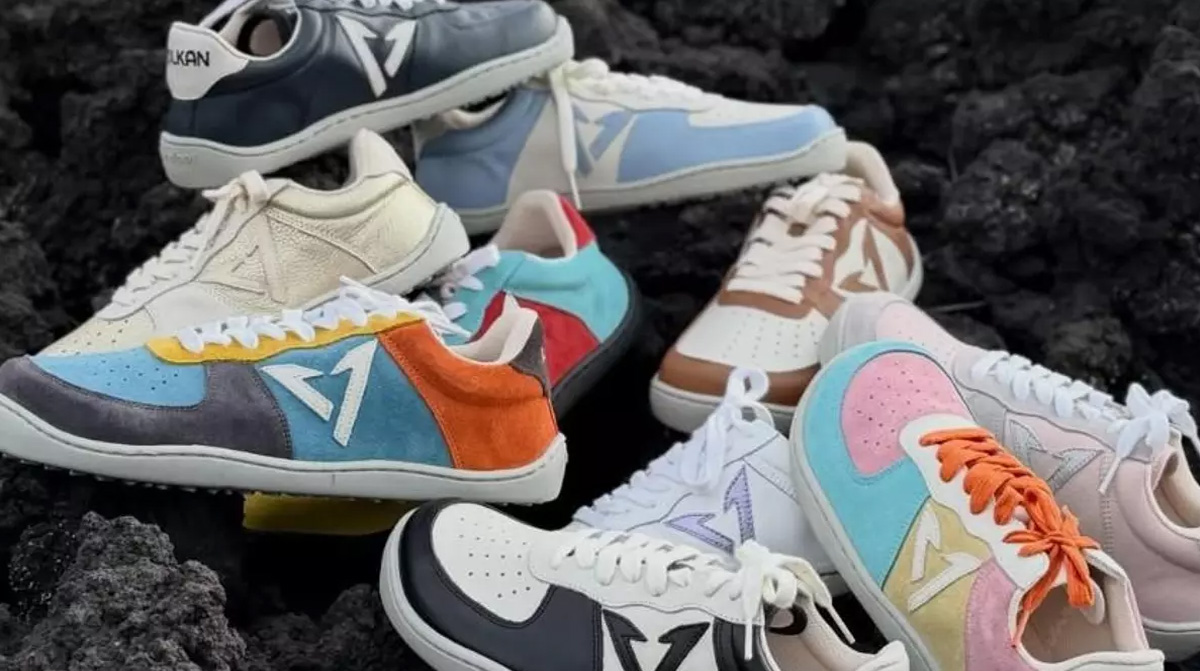 Schuhe mit Vulkan-Asche-Sohle